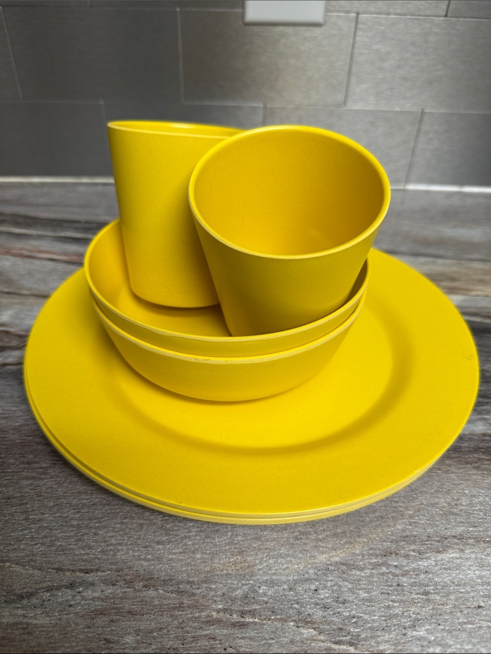 WOODS Bright Yellow Dining Set